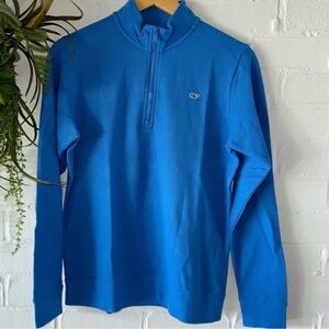 Vineyard Vines Men's Bright Blue Zip-Up Sweater